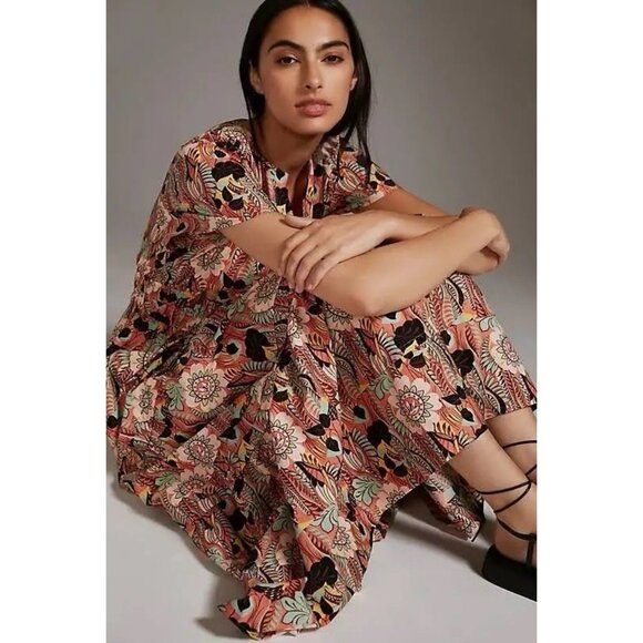 Anthropologie Maeve The Somerset Maxi Dress Sz XS EUC Floral Boho - Picture 3 of 10